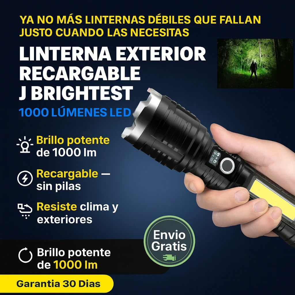 Linterna Exterior 1000 Lúmenes LED