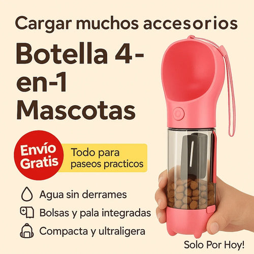 Botella 4‑en‑1 Mascotas